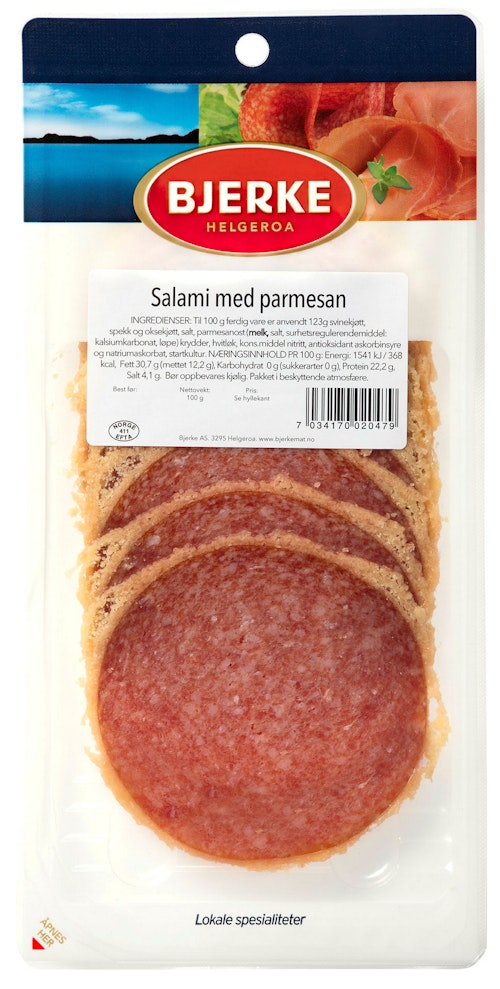 Bilde: © Bjerke Spekemat / Kolonial.no Bjerke Spekemat Salami Med Parmesan 100 g