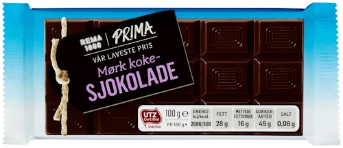 Bilde: © REMA 1000 / Kolonial.no REMA 1000 Kokesjokolade Mørk 100 g