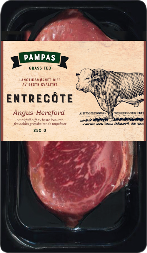 Pampas Entrecôte Av Storfe 100% Grass Fed, 250 g