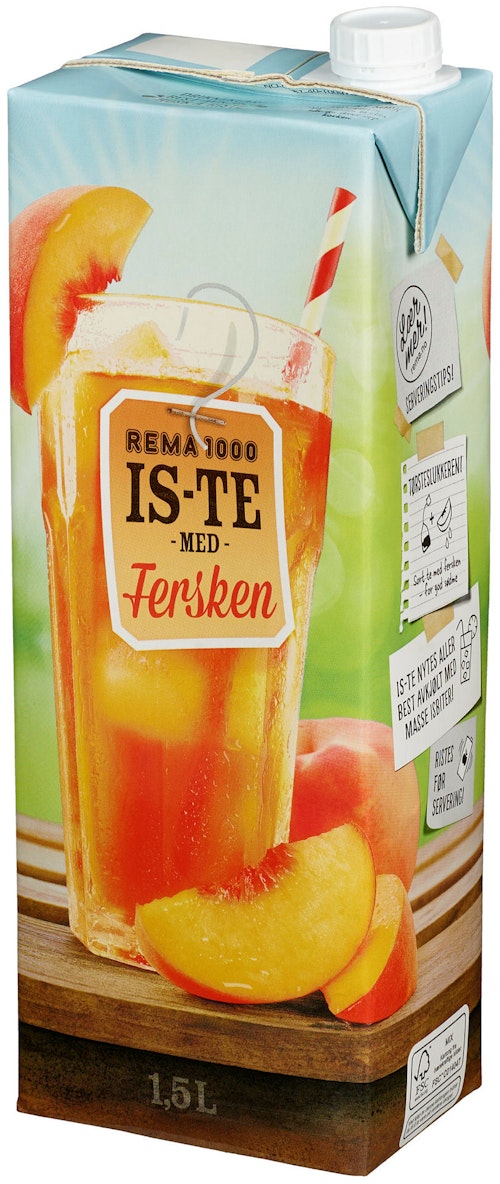 Bilde: © REMA 1000 / Kolonial.no REMA 1000 Iste Fersken 1,5 l