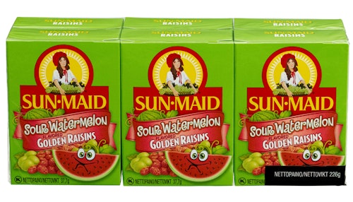 Bilde: © Sun·Maid / Oda Sun·Maid Rosiner Sour Watermelon 6 x 37,7g, 226,2 g