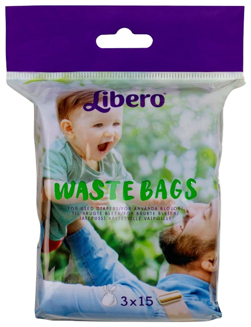Bilde: © Libero / Kolonial.no Libero Diaper Waste Bags 3x15 stk, 45 stk