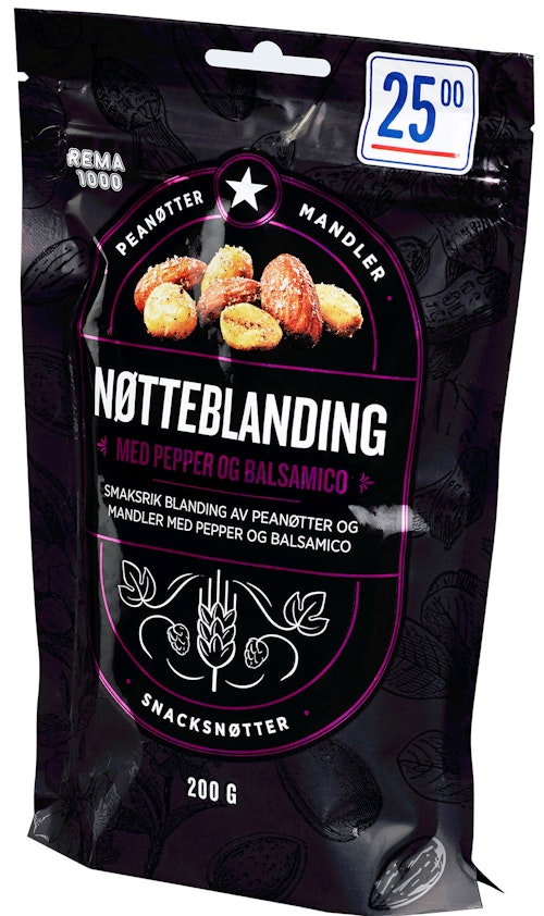 Bilde: © REMA 1000 / Kolonial.no REMA 1000 Nøtteblanding med Pepper & Balsamico 200 g