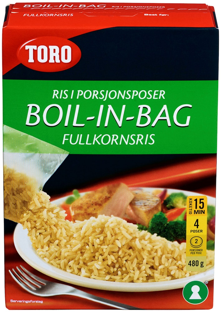 Toro Fullkornris Boil-in-bag, 4 poser