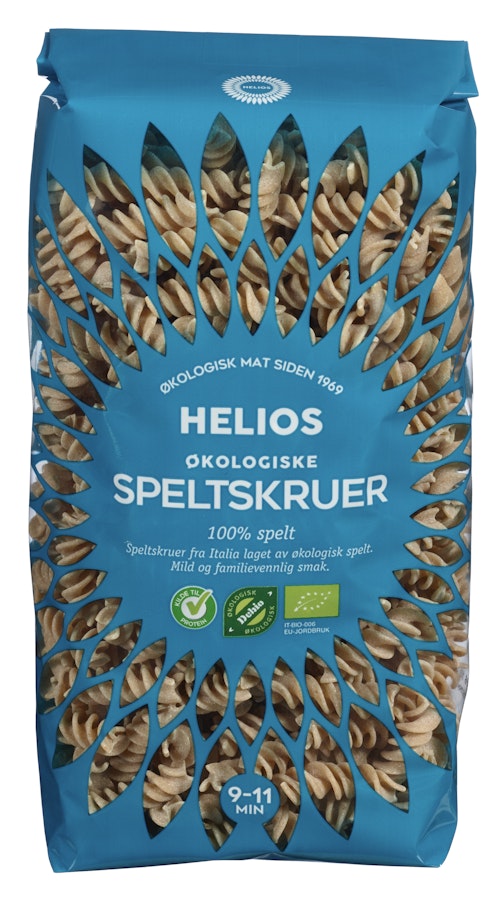 Bilde: © Helios / Oda Helios Pasta Speltskruer Økologisk