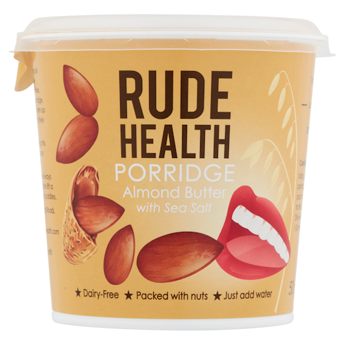 Bilde: © Rude Health / Kolonial.no Rude Health Havregrøt "to go" med Mandel & Havsalt 50 g