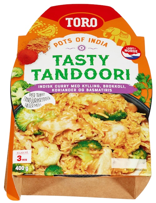 Bilde: © Toro / Kolonial.no Toro Tandoori Kyllinggryte Velbekomme 400 g