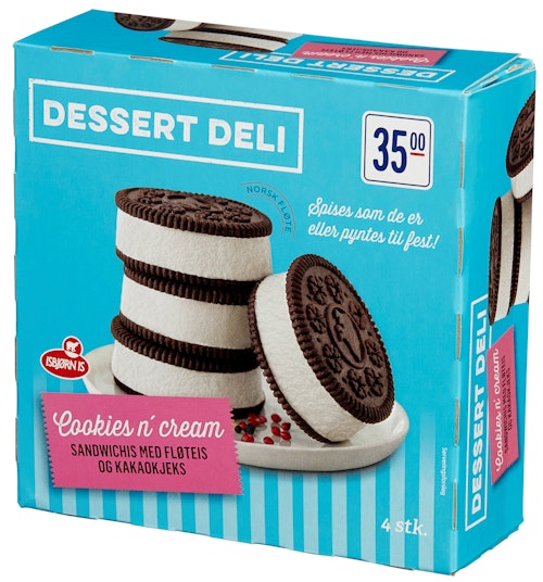 Bilde: © REMA 1000 / Kolonial.no REMA 1000 Cookies N' Cream 4 stk, 224 g