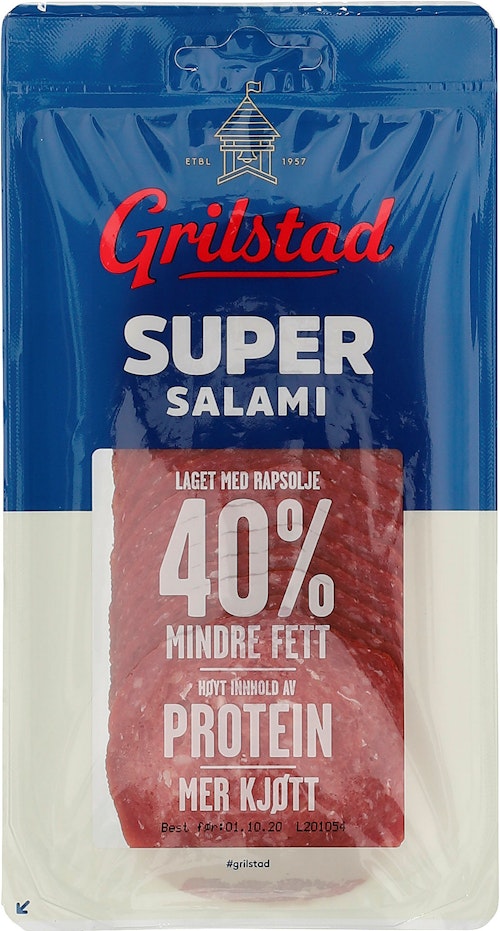 Bilde: © Grilstad / Kolonial.no Grilstad Supersalami 100 g
