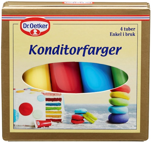 Bilde: © Dr. Oetker / Oda Dr. Oetker Konditorfarger 4 x 10g, 40 g