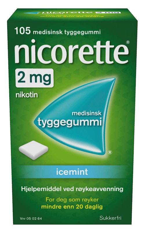 Bilde: © Nicorette / Kolonial.no Nicorette Nicorette Icemint 2mg, 105 stk