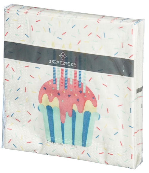 Bilde: © REMA 1000 / Kolonial.no REMA 1000 Servietter Assortert Farge/Motiv Muffins 20 stk