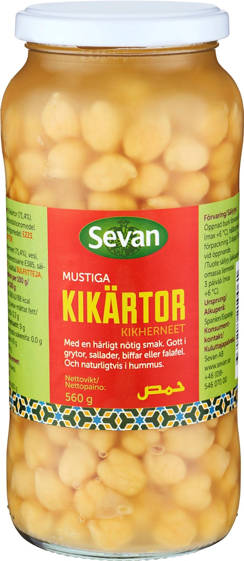 Bilde: © Sevan / Oda Sevan Kikerter på Glass 560 g