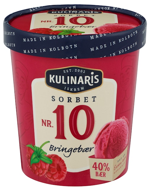 Bilde: © Kulinaris / Kolonial.no Kulinaris Sorbet av Bringebær 0,5 l