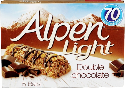 Bilde: © Alpen / Kolonial.no Alpen Alpen Bars Light Double Chocolate, 5 stk, 95 g