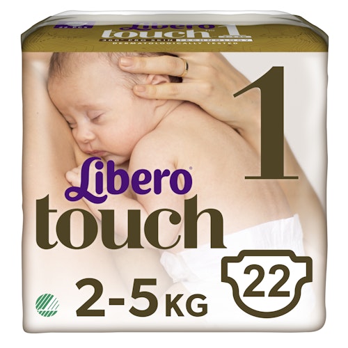 Bilde: © Libero / Kolonial.no Libero Libero Touch Tapebleie, Str.1 2-5kg, 22 stk