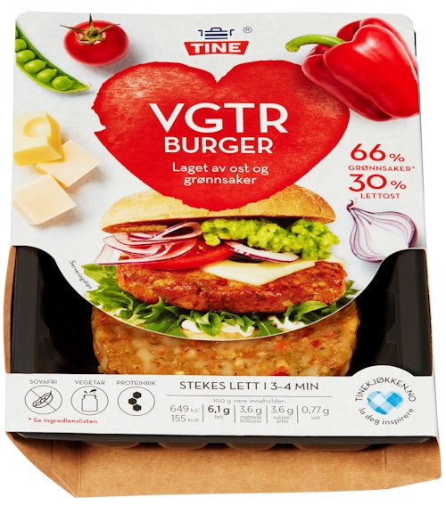 Bilde: © Tine / Kolonial.no Tine TINE VGTR Burger 2 Stk, 160 g