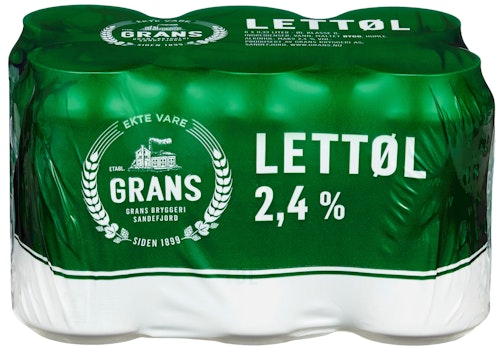 Bilde: © Grans Bryggeri / Kolonial.no Grans Bryggeri Grans Lettøl 6 x 0,33l, 1,92 l