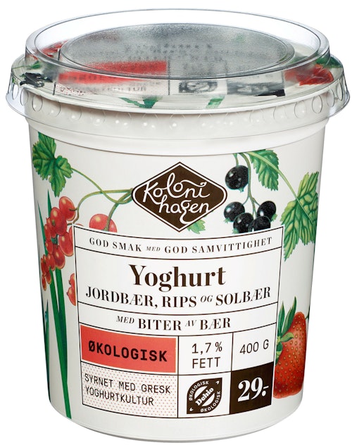 Bilde: © Kolonihagen / Kolonial.no Kolonihagen Yoghurt Med Skogsbær Økologisk, 400 g