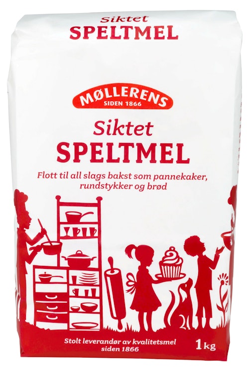 Bilde: © Møllerens / Kolonial.no Møllerens Speltmel Siktet 1 kg