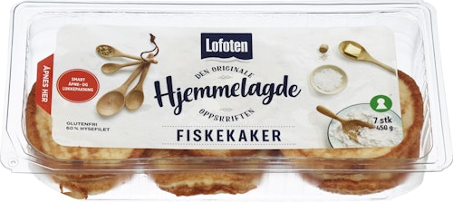 Bilde: © Lofoten / Kolonial.no Lofoten Hjemmelagde fiskekaker 60%, 7 Stk, 450 g