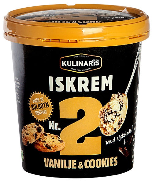 Bilde: © Kulinaris / Kolonial.no Kulinaris Cookies & Vanilje-Iskrem 0,5 l