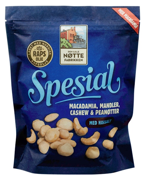 Bilde: © Den Lille Nøttefabrikken / Kolonial.no Den Lille Nøttefabrikken Spesial Med Havsalt 270 g