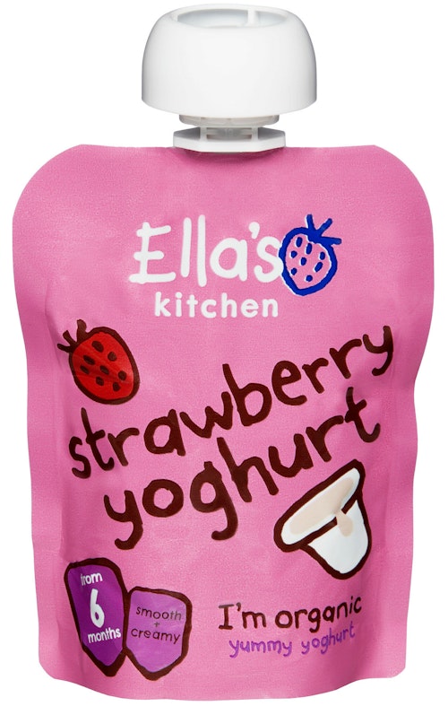 Bilde: © Ella's Kitchen / Oda Ella's Kitchen Frukt Yoghurt Jordbær Fra 6 mnd, 90 g