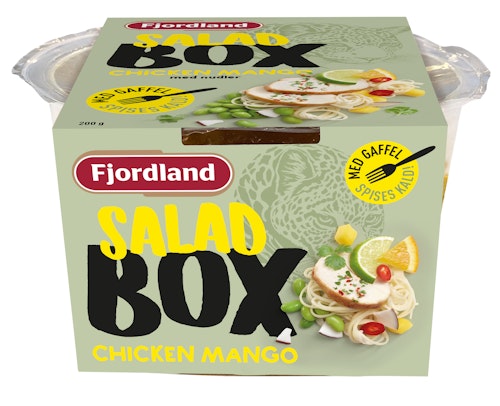 Bilde: © Fjordland / Oda Fjordland Kylling Mangosalat Box Med Nudler
