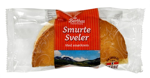 Bilde: © Berthas / Kolonial.no Berthas Smurte Sveler med Smørkrem 2 stk, 150 g