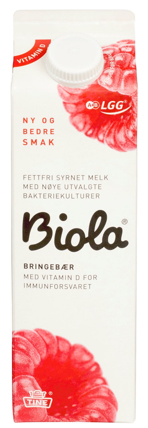 Bilde: © Tine / Kolonial.no Tine Biola Bringebærdrikk 1 l