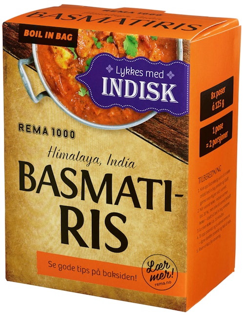 Bilde: © REMA 1000 / Kolonial.no REMA 1000 Basmatiris Boil-in-bag, 1 kg
