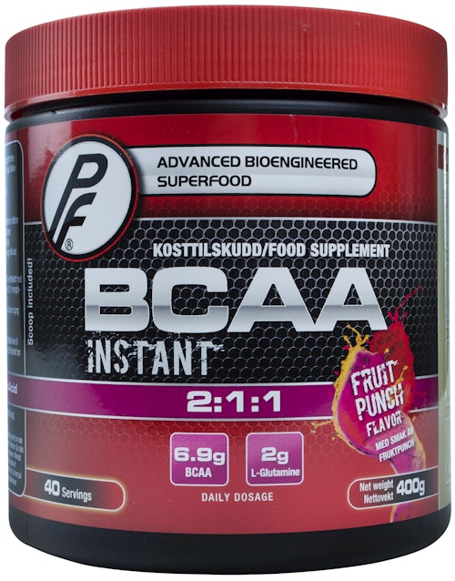 Bilde: © Proteinfabrikken / Kolonial.no Proteinfabrikken BCAA Fruit Punch Kosttilskudd 400 g