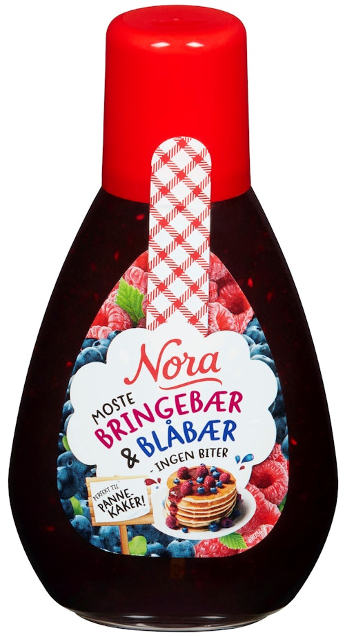 Bilde: © Nora / Oda Nora Bringebær & Blåbærsyltetøy Squeezy, 420 g