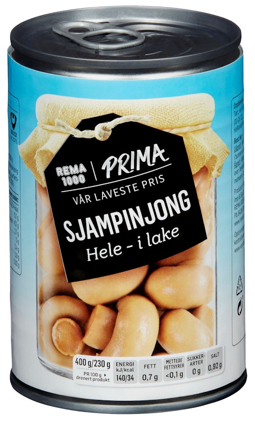 Bilde: © REMA 1000 / Kolonial.no REMA 1000 Champignon Hel 400 g