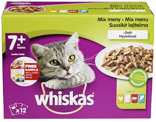 Bilde: © Whiskas / Oda Whiskas Fisk & Kjøtt i Gele 7+ 12x100g, 1,2 kg