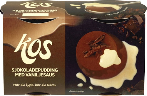 Bilde: © Kos / Kolonial.no Kos Kos Sjokoladepudding med Saus 2 stk, 310 g