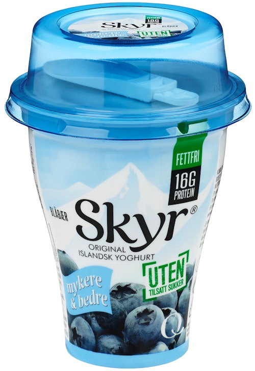 Bilde: © Q-meieriene / Kolonial.no Q-meieriene Skyr Blåbær & Vanilje 160 g
