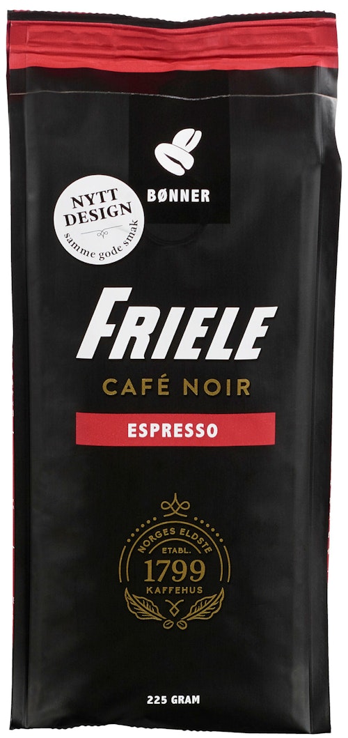Bilde: © Friele / Kolonial.no Friele Cafe Noir Espresso Hele bønner, 225 g