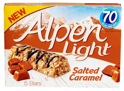 Bilde: © Alpen / Kolonial.no Alpen Alpen Bars Light Saltet Caramel, 5 stk, 95 g