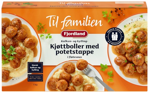 Kjøttboller Med Potetstappe Fjordland til familien, 1 kg