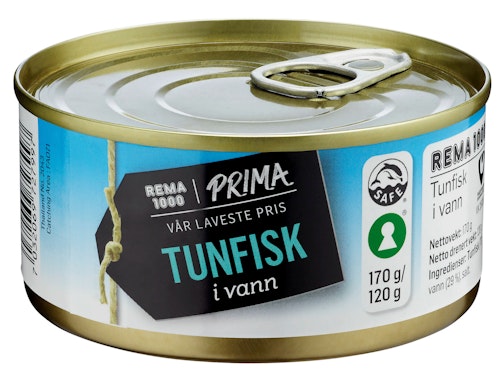 Bilde: © REMA 1000 / Kolonial.no REMA 1000 Tunfisk i Vann 170 g