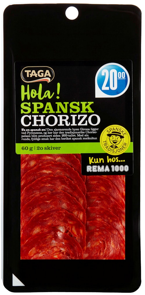 Bilde: © Taga / Oda Taga Chorizo Extra Spekepølse 60 g