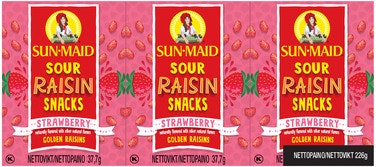 Bilde: © Sun·Maid / Oda Sun·Maid Rosiner Sour Strawberry 6 x 37,7g