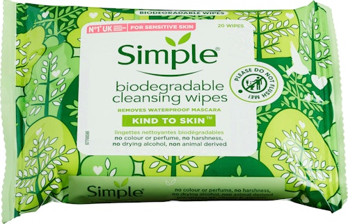 Bilde: © Simple / Kolonial.no Simple Biodegradable Wipes 20 stk