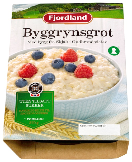 Bilde: © Fjordland / Kolonial.no Fjordland Byggrynsgrøt 370 g