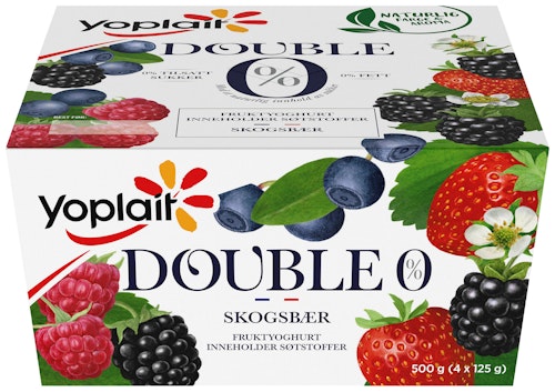 Yoplait Yoplait Double 00% Skogsbær 4x125g