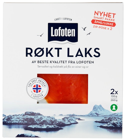 Bilde: © Lofoten / Kolonial.no Lofoten Einerrøkt Laks Skivet 260 g