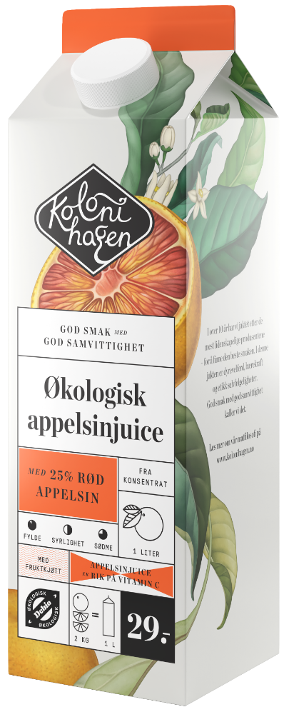 Bilde: © Kolonihagen / Kolonial.no Kolonihagen Appelsinjuice Rød Appelsin Økologisk, 1 l