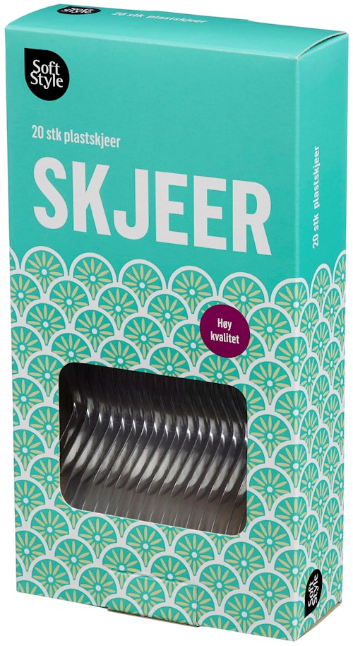 Plastskjeer Transparent 20pk, 20 stk